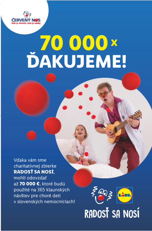 Lidl odovzdal zdravotníckym klaunom 70 000 eur
