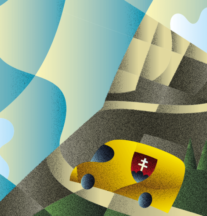Ilustrácia znázorňujúca auto slovenských dodávateľov, ktorý spolupracujú s Lidlom
